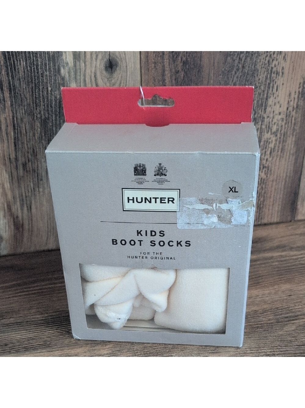 NIB Hunter Kids Cream Boot Socks XL